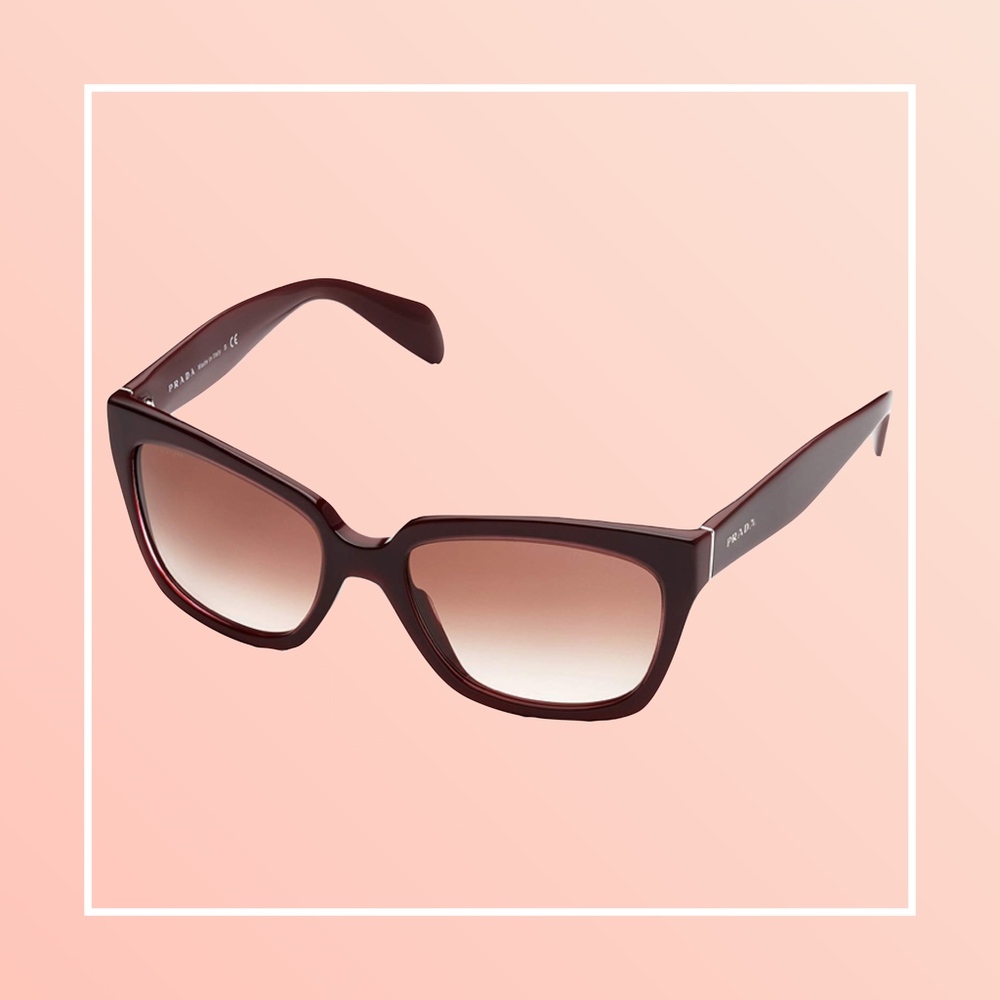 Prada Burgundy Gradient Square Sunglasses